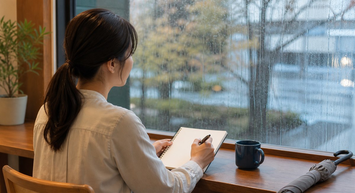 秋雨の日の相合傘に込められた心理を整理する日本人女性