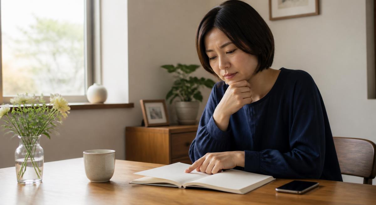 体の関係後に男性が距離を置くについて静かに考える30代の日本人女性
