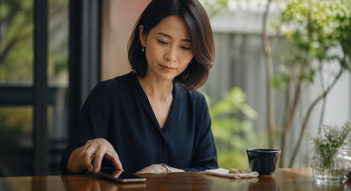何事もなかったような連絡再開について静かに考える30代の日本人女性