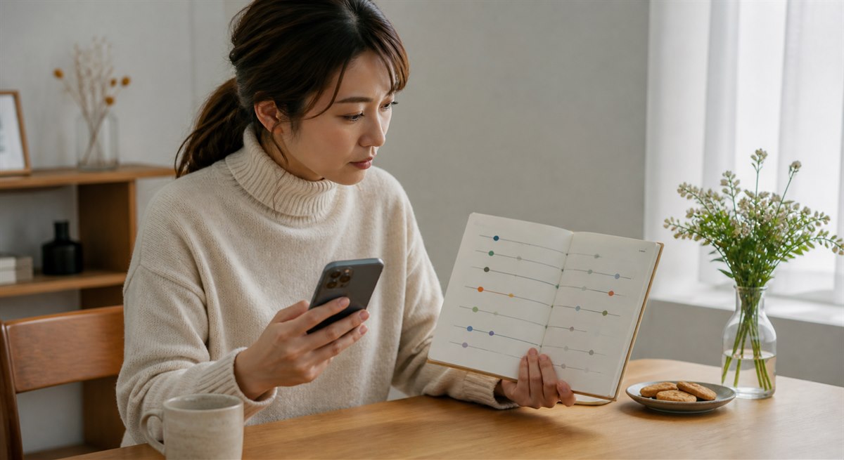 連絡の時系列と彼の行動を確認する日本人女性