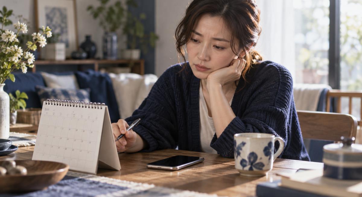 曖昧な関係で他の女性がいると感じるについて静かに考える30代の日本人女性