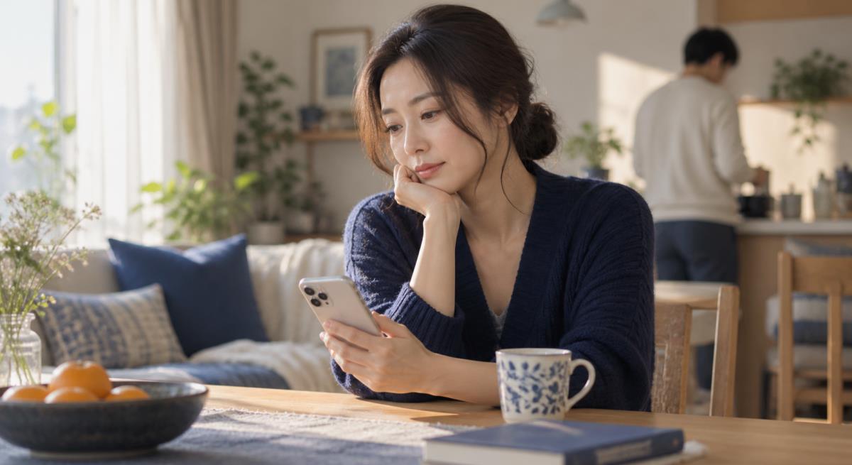 彼女持ち男性が会う約束を先延ばしにするについて静かに考える30代の日本人女性
