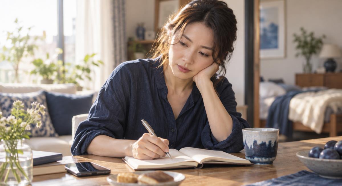 曖昧な関係で他の女性がいると感じるについて静かに考える30代の日本人女性