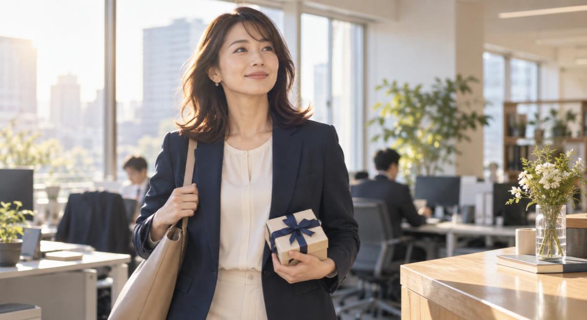 職場の既婚男性へお土産のお返しを選ぶについて静かに考える30代の日本人女性