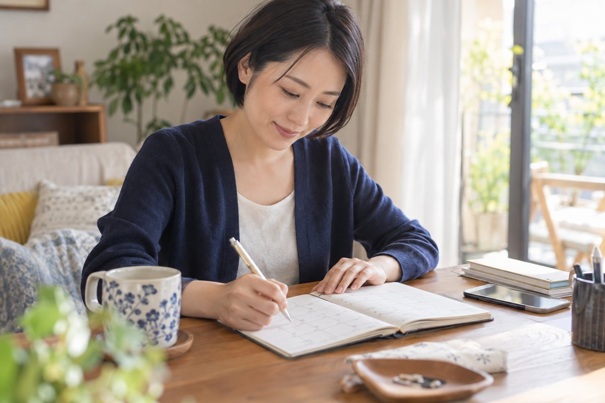 先の予定と自分の都合を整理する女性