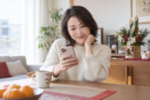 年始に元彼からの連絡を確認する女性