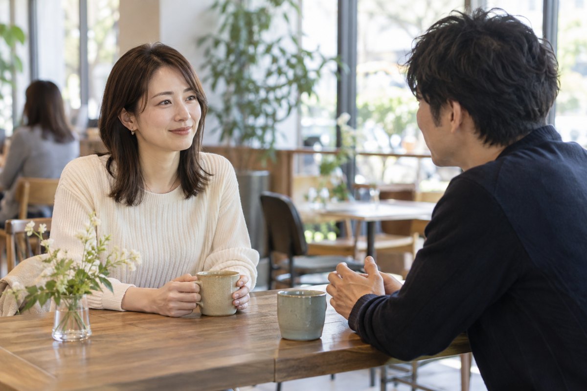 昼間に関係について話し合う女性