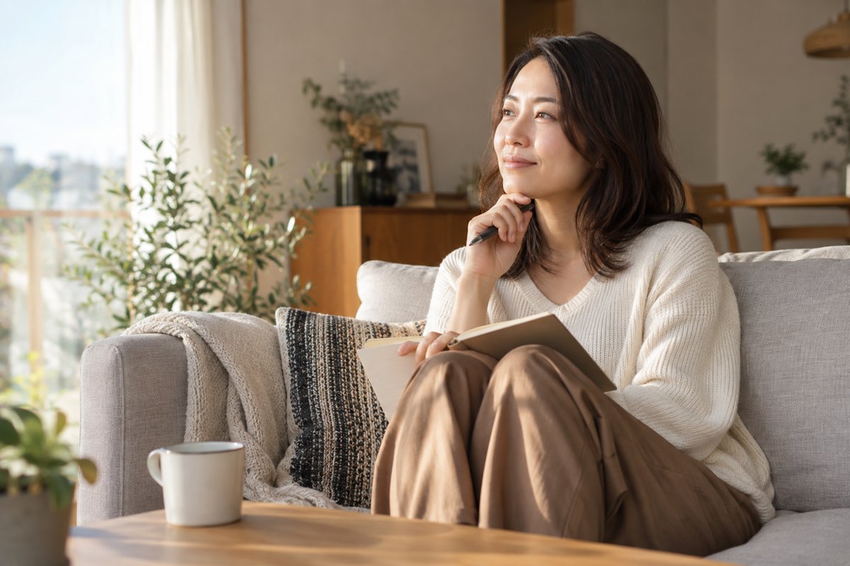 相手の結婚を知り考えを整理する女性